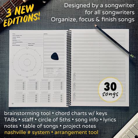 Personalized Songwriting Journal, the SWURNL, 30 SONGS, Lyrics Journal ...