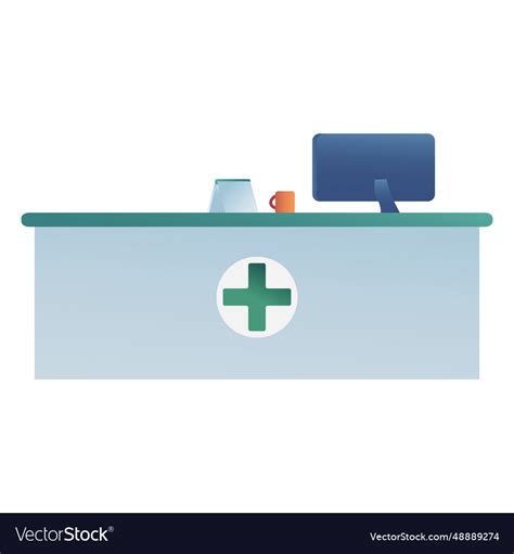 Hospital receptionist desk Royalty Free Vector Image