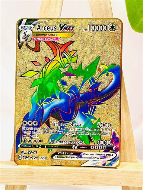 Arceus VMAX Gold Metal Pokémon Card Arceus Tribute Card - Etsy UK