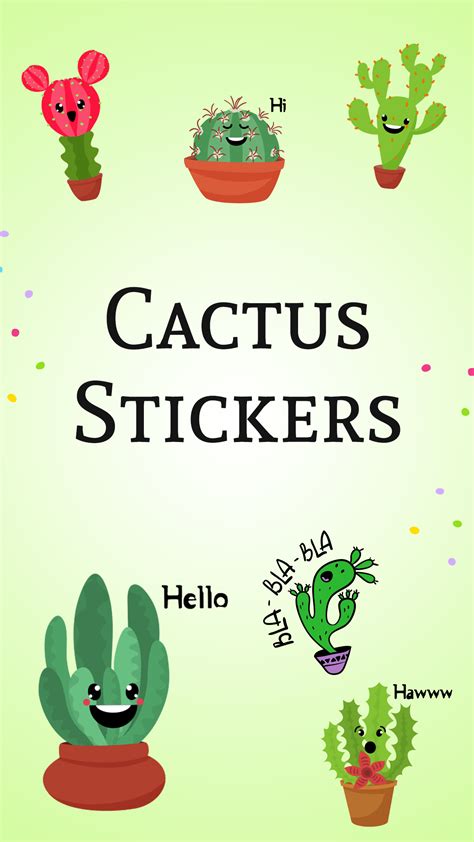 Animated Cactus Emoji - Stickers