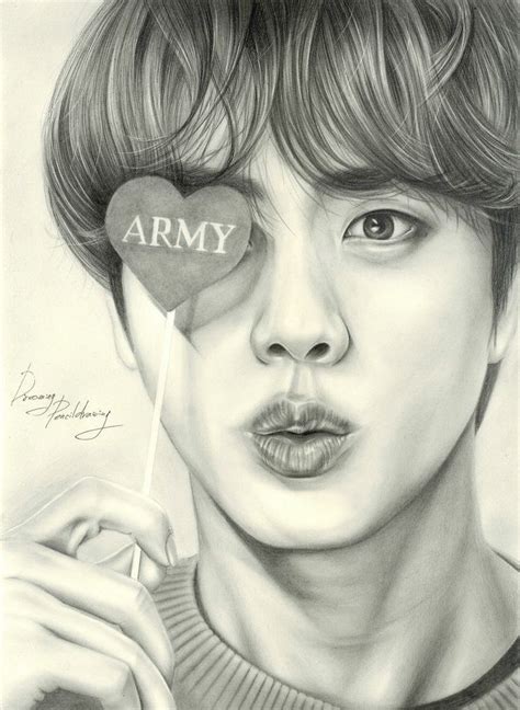 #Jin #BTS | Bts drawings, Bts sketches, Seokjin sketch