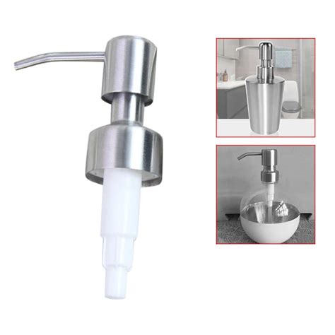 Soap Pump Nozzle Liquid Lotion Dispenser Replace Jar Tube Stainless Steel For Kitchen Bathroom ...