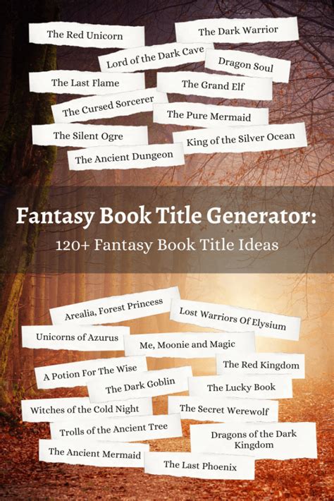 Fantasy Book Title Generator: 1,000+ Book Title Ideas 🧙‍♂️ | Imagine Forest