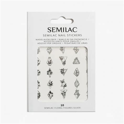 no. 10 Nail Stickers - FLORAL FIGURES SILVER - Semilac.ie