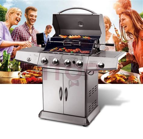 Stainless Steel Gas BBQ Grill Garden BBQ Grill Outdoor Smokeless ...