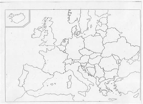 Europa Mapa Konturowa Ze Stolicami - Kraków Mapa