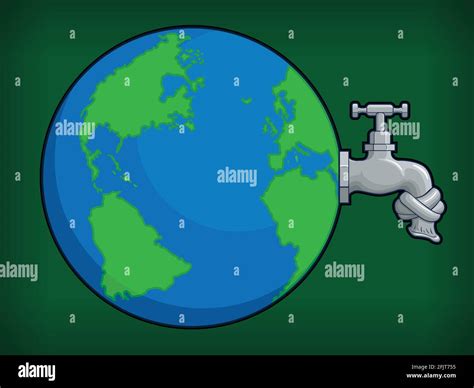 Cartoon Clean Water Shortage Global Warming Effect Vector Illustration ...