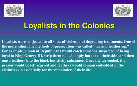 Loyalists in the Colonies - ppt download