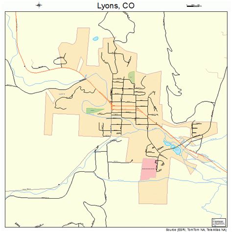 Lyons Colorado Street Map 0847070