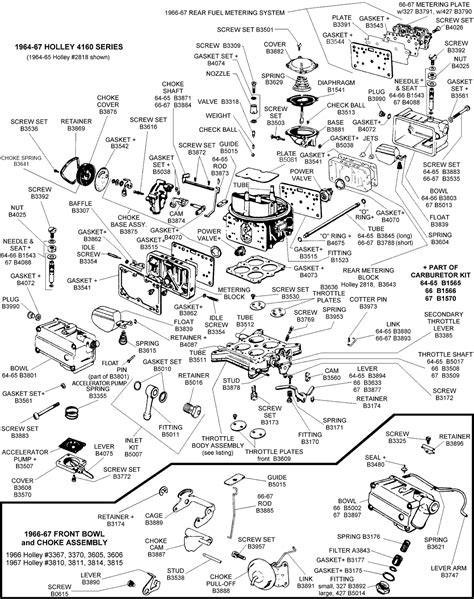 1964-67 Single Feed Holley Carburetor Components - Diagram View ...