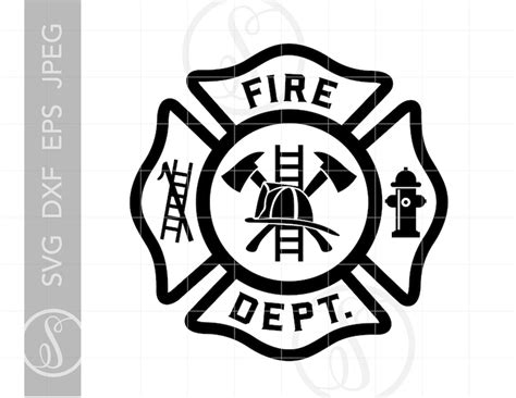 Fire Dept SVG Download Firefighter Emblem Clipart Fire | Etsy