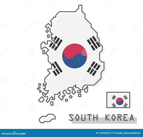 South Korea Cartoon Map