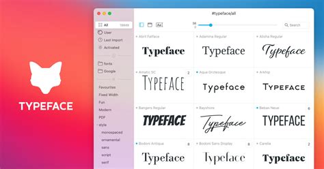 Typeface App - Font Manager for Mac