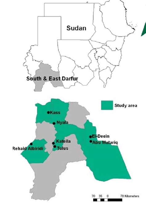 Map of South Darfur State. Localities ( ) from which samples were... | Download Scientific Diagram