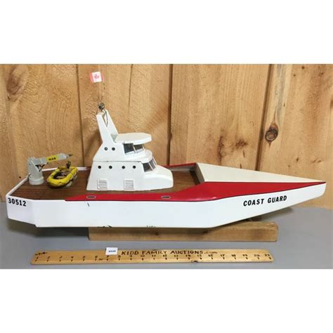 LARGE WOODEN COAST GUARD MODEL BOAT - 30" LONG