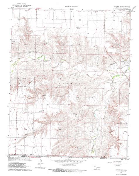 Guymon Sw topographic map, OK - USGS Topo Quad 36101e4