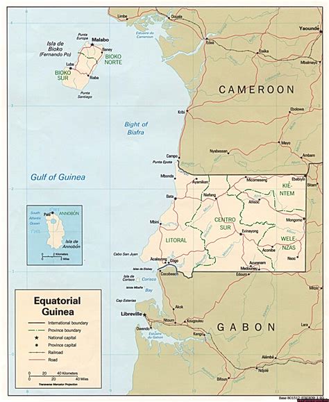 Large detailed political and administrative map of Equatorial Guinea with cities and roads ...