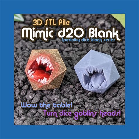 Digital Print File Mimic Monster D20 Blank Includes Pre-supported STL ...