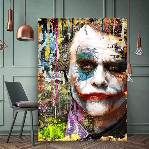 Heath Ledger Joker Graffiti Canvas Portrait Wall Poster / - Etsy