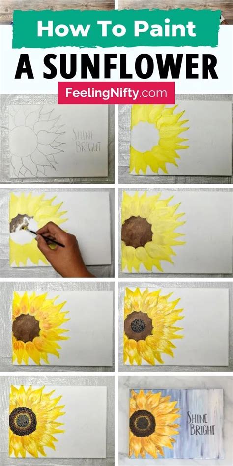 How to Paint a Sunflower - Learn to Paint for Beginners Series | Sunflower painting, Simple ...