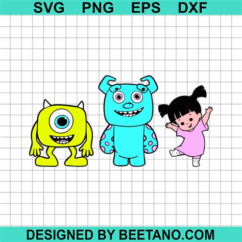 Baby Monster Inc Characters SVG, Monster Inc Characters SVG, Boo Monster SVG