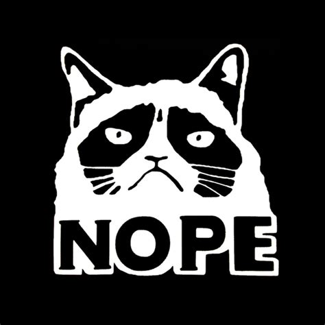 Grumpy cat NOPE vinyl decal sticker for portable car window-in Car Stickers from Automobiles ...