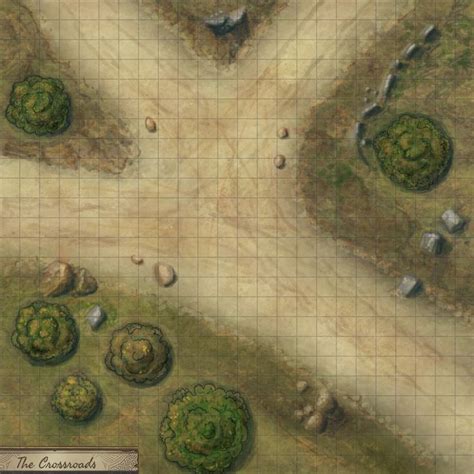 The Crossroads [24x24] : dndmaps | Tabletop rpg maps, Rpg maps, Dungeon ...