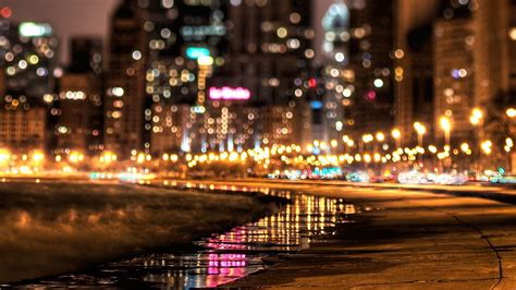 HD wallpaper: city, night, lights, reflection, blurred, cityscape ...