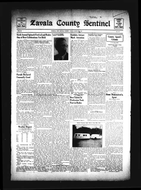 Zavala County Sentinel (Crystal City, Tex.), Vol. 29, No. 47, Ed. 1 ...