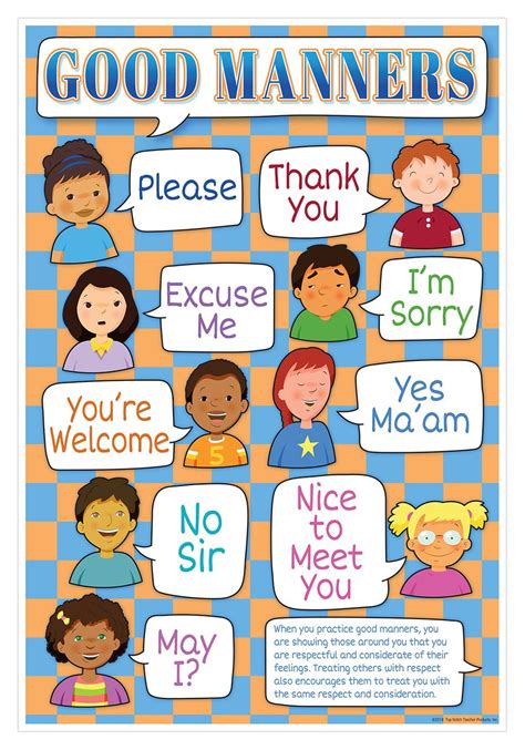 Good Manners Smart Chart - Top Notch Teacher Products, Inc. English Activities For Kids ...