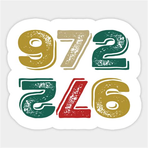 972 area code - 972 Area Code - Sticker | TeePublic