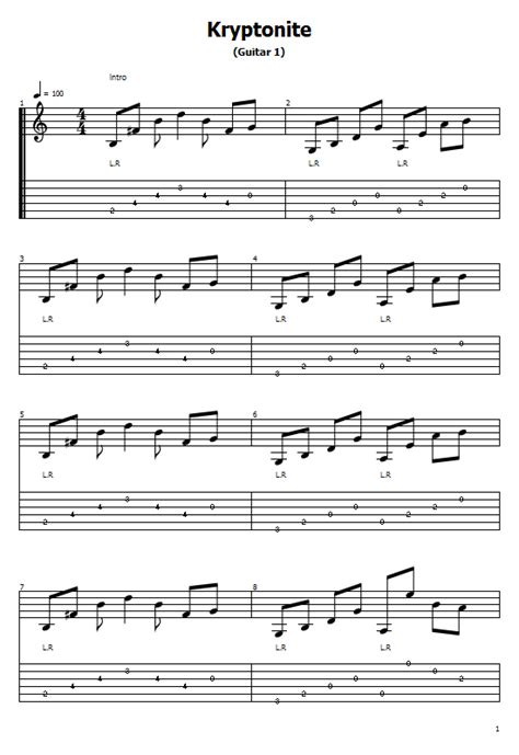 Kryptonite Tabs By 3 Doors Down - Kryptonite Guitar Chords | Guitar ...