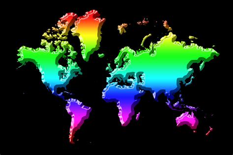 World Map Rainbow Photograph by Andrew Fare