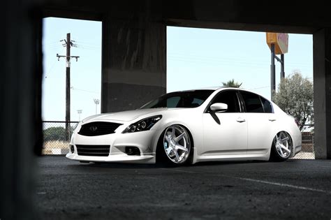 Neat Stance on White Stanced Infiniti G37 with Tuning Tweaks — CARiD ...