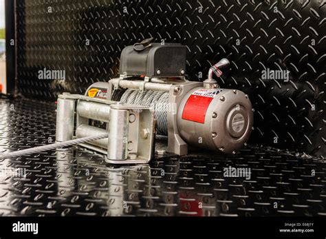 Winch of a tow truck Stock Photo - Alamy