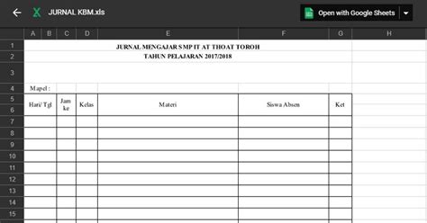 Contoh jurnal kelas 2017 2018 | boehm's blog