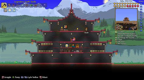 My Japanese style starter house (still haven’t finished interior) : r/Terraria