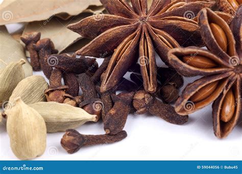 Spices on the White Background Stock Photo - Image of background, kitchen: 59044056