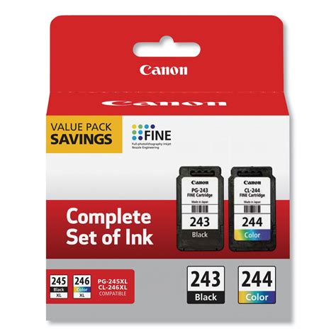 Canon PG-243BK Black and CL-244 Color Inkjet Print Cartridge (1287C006) – Walmart Inventory ...