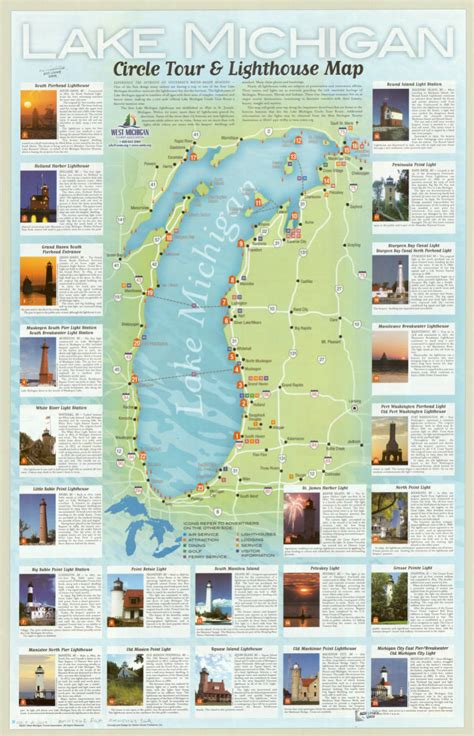 Lighthouses In Michigan Map - World Of Light Map