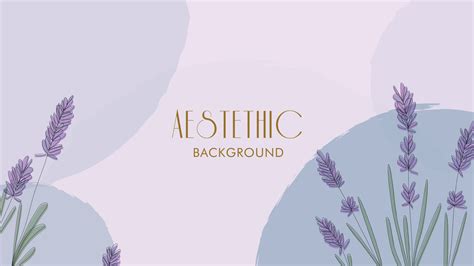 abstract floral lavender flower line in a soft blue background vector. aesthetic theme design ...