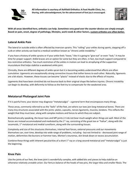 Lateral Ankle Pain Metatarsal Phalangeal Joint Pain Knee Pain - DocsLib