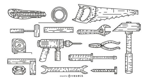 hand drawn tools collection set #AD , #drawn, #hand, #collection, #set, #tools | How to draw ...