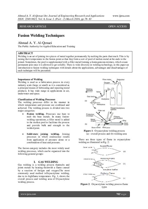 (PDF) Fusion Welding Techniques | IJERA Journal - Academia.edu