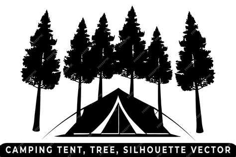 Premium Vector | Camping tent silhouette vector tent and tree vector camping silhouette outdoor ...