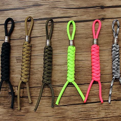 Multifunctional Paracord Hand knit Umbrella Titanium Alloy Knife Beads Knot Key Knives Hanging ...