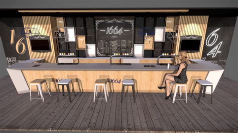 Bar restaurant interior design architecture - Buy Royalty Free 3D model ...