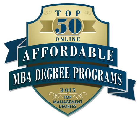 Top 50 Affordable Online MBA Degree Programs 2015