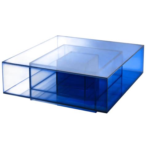 Blue Glass Clear Transition Color Coffee Table by Studio Buzao ...