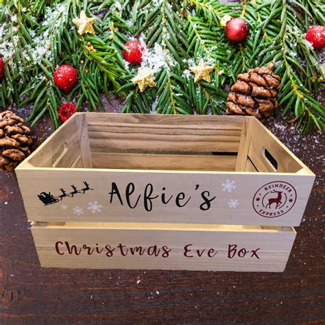 Personalised Wooden Christmas Eve Crate Christmas Eve Box | Etsy